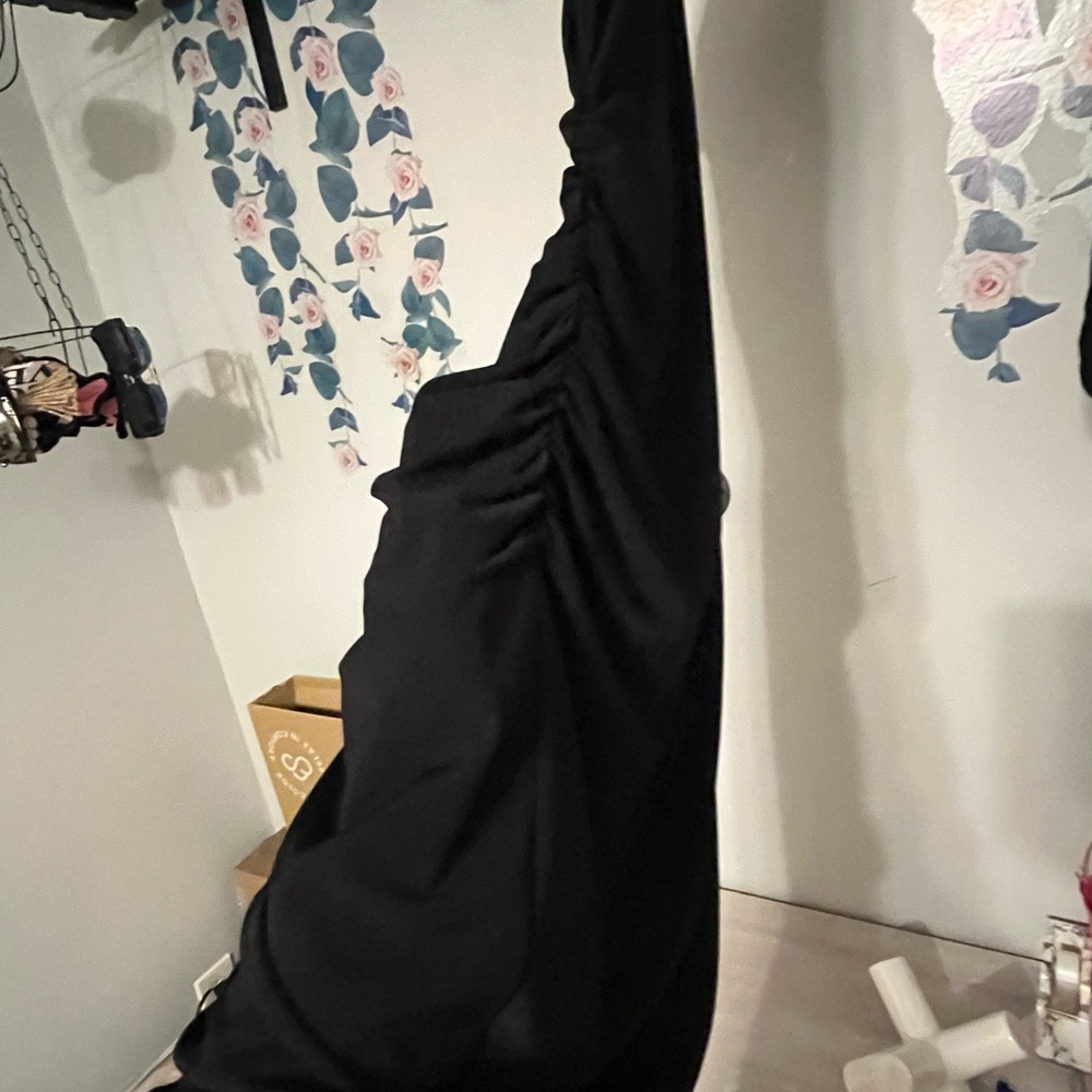 BCBG Black Asymmetrical Dress-Size medium. - Picture 3 of 3